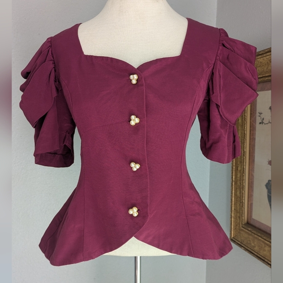 Vintage Jackets & Blazers - Vintage Pearl Button Sweetheart Blazer Jacket